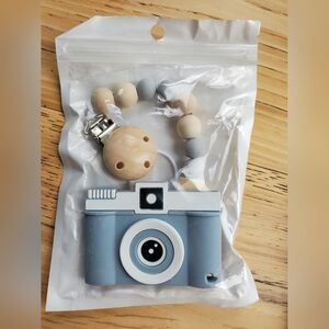 Silicone baby teether and chain